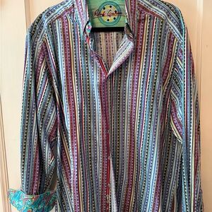 Robert Graham Multicolor Striped Long-Sleeve Shirt‎ - Men's XL